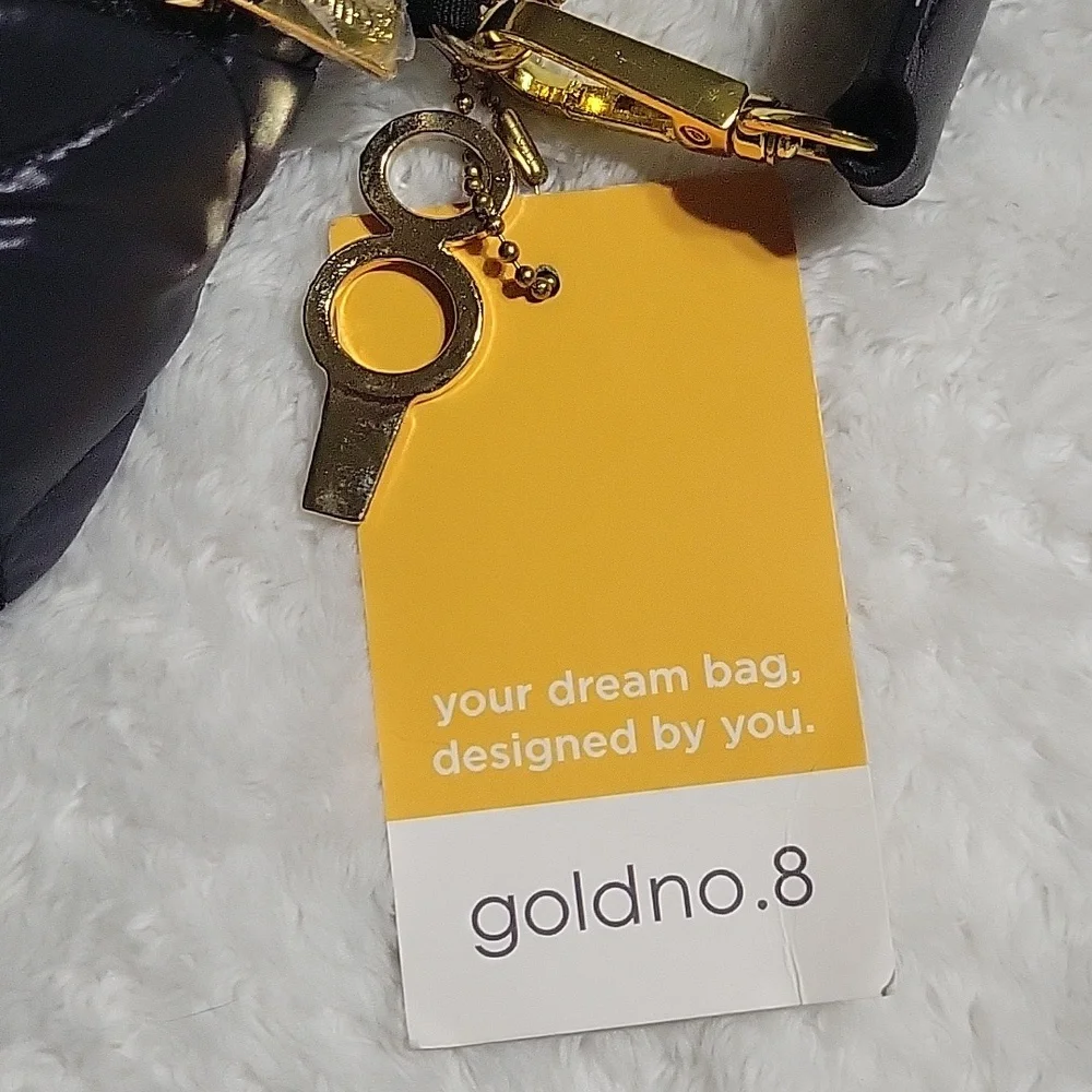 Black Quilted Women's Bag-Goldno.8 - Picture 2 of 7